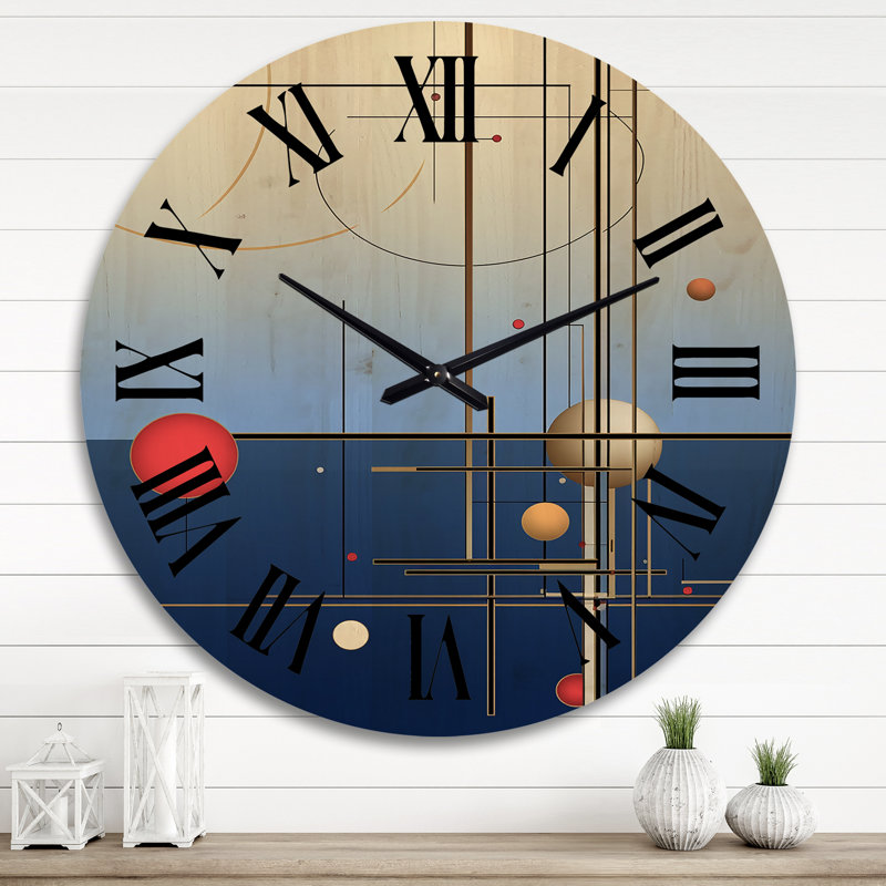 Horloge murale moderne en bois Andrais, Très grand
