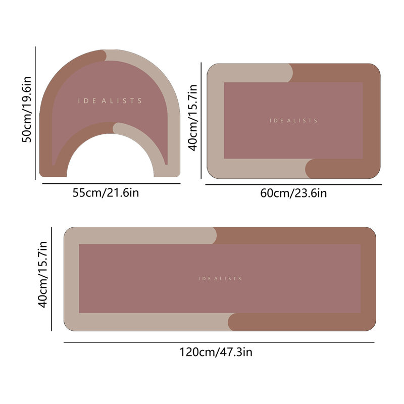 Ensemble de tapis de salle de bain 3 pièces, Pink