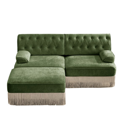 L-shaped, breathable, comfortable fringe-trimmed sofa