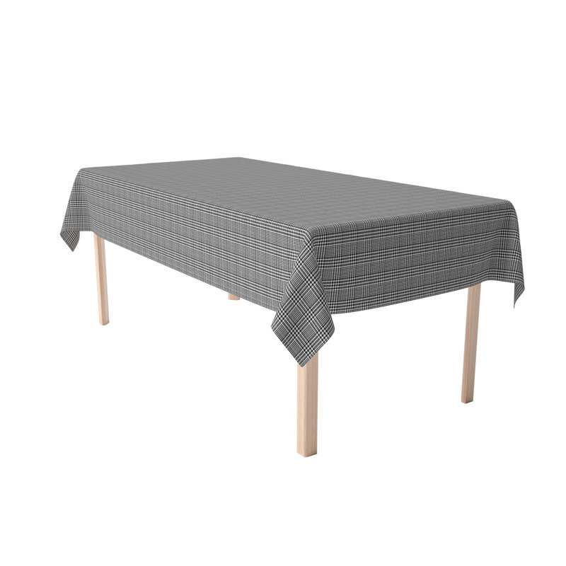 Jayden-Lee Houndstooth Cotton Rectangular Tablecloth Washable Dining Linen, 104" x 60"