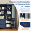 Buffet de cuisine sur pied 63,3 "avec huche, grande armoire de rangement avec poste de travail pour micro-ondes, 3 tiroirs, 4 tablettes réglables et porte en verre-324400253