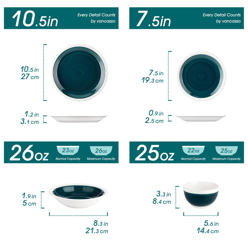 Service de vaisselle en grès vancarien ORI - Service pour 4, Vert