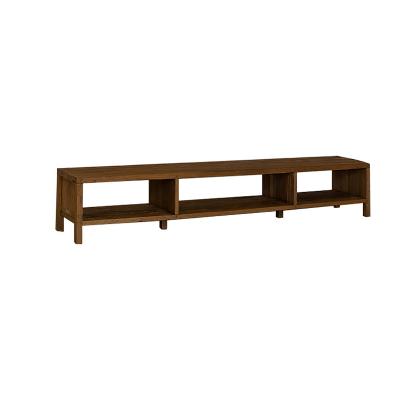 Meuble télé en bois d'orme de style rétro minimaliste, H 11,81 po x L 62,99 po x l 15,75 po