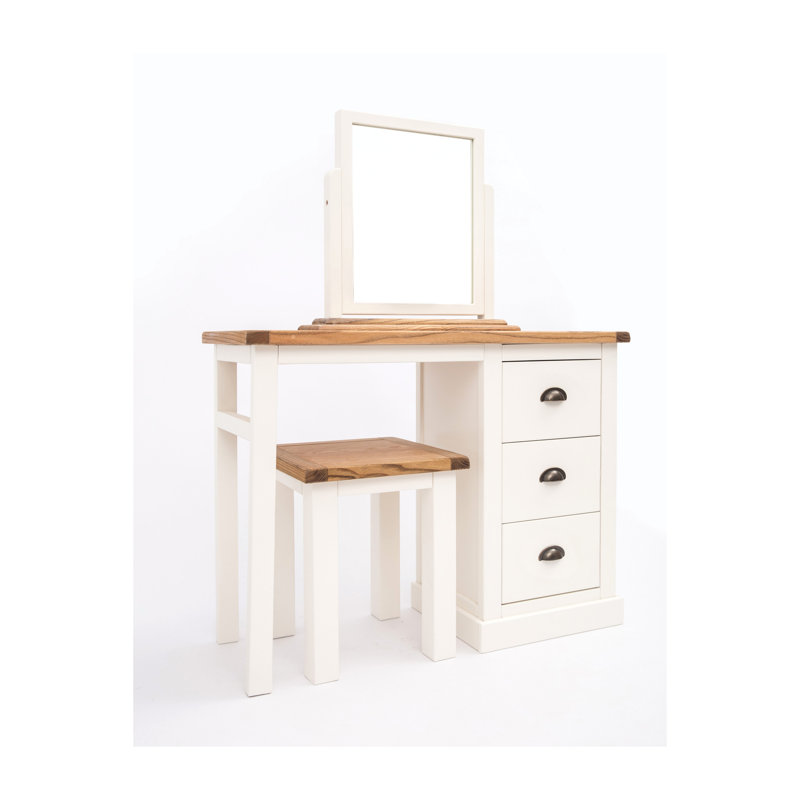 Mirabelle Dressing Table with Mirror, Off White