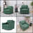 Stylish Blackish Green 360 Swivel Armchair with Cotton Linen Fabric and Brass Nail Trim-815470833-815470835