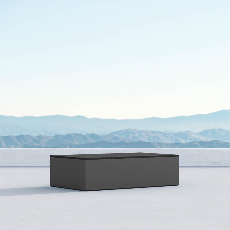 Porto Aluminum Coffee Table, Honed Absolute Black