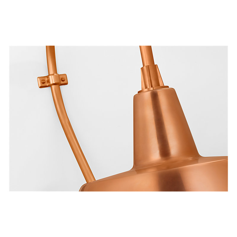Thomas O'Brien, "Academy 18" Larrabee Barn Light in Soft Copper with 16" Bowers Shade, 27'' H x 16'' W x 25.75'' D
