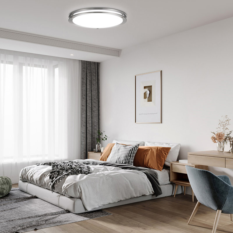 1PK Double rings Dimmable 18" LED Flush Mount Ceiling light,ceiling lights for kitchen,hallway,bedroom