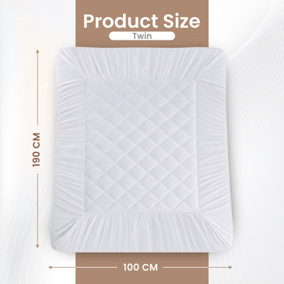 Utopia Bedding Quilted Mattress Pad - Fitted & Elastic Mattress Protector - Fits upto 16 Inch - Machine Washable