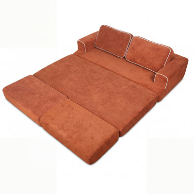 Boneless 71" Modular Sleeper Sectional Sofa with one Ottoman