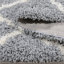 Tapis d'intérieur abstrait à poils longs gris / rayures ivoire de la collection Loft-23991424