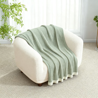Jeté en chenille en tricot gaufré pour canapé, couverture de canapé décorative ultra douce et confortable, respirante et chaude pour toutes les saisons