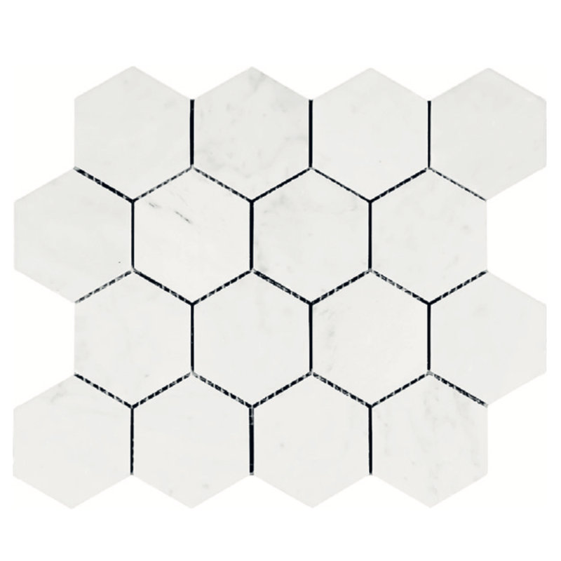 Carreau de mosaïque en marbre nid d'abeille en marbre 3 po x 3 po Eastern, Poli