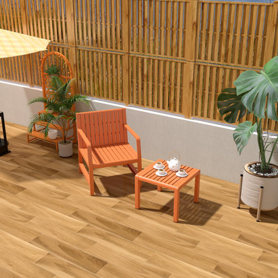 Ensemble de patio 2 pièces - Mobilier imperméable (chaise + table basse), matériau PP durable pour intérieur / extérieur