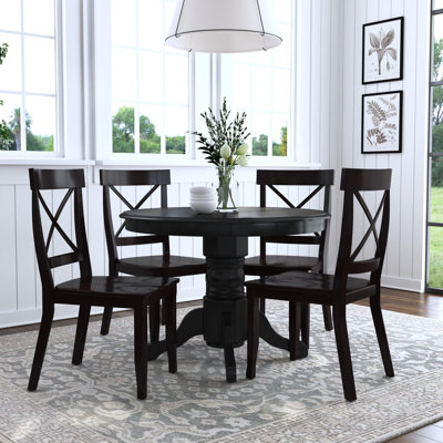 Standridge 4 - Person Solid Wood Top Pedestal Dining Set