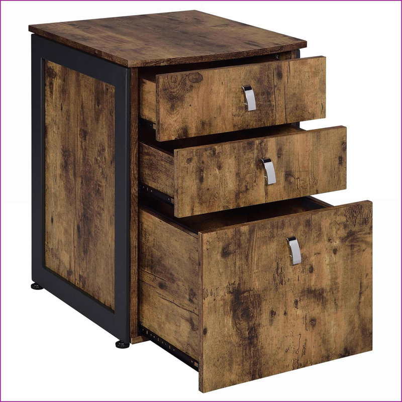 Classeur à 3 tiroirs classeur antique avec rangement format lettre | Ferme rustique | Bureau