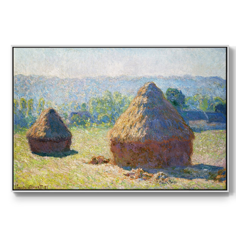 Monet, reproduction d'art encadrée sur toile par Claude Monet, Blanc, H 25 po x l 17 po x P 2 po