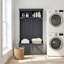Meuble de rangement 4 en 1 pour garage et entrée, 164 cm de hauteur, avec banc à chaussures, patères, armoire et étagères, noir anthracite-1588982542