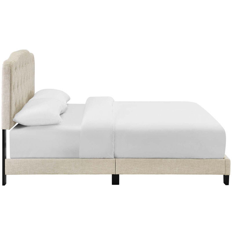 Amelia Upholstered Fabric Bed by Modway, Full / Double, Beige