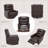 Manual Swivel Rocker Recliner Chair with 360° Rotation – Adjustable Backrest, Multi-Functional Lounge Chair for Living Room, Home Office-2047119011