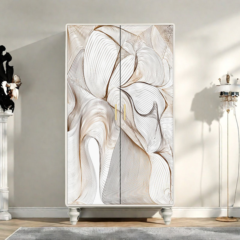 Garde-robe moderne pour chambre double, Ivoire blanc