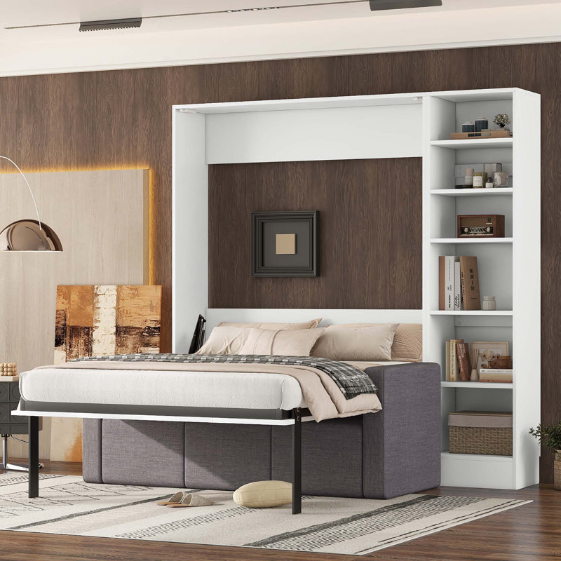 Zon Upholstered Murphy Storage Bed, Full / Double