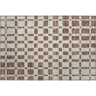 Premium Machine Washable Prisco Brown Rug