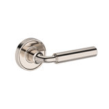 La Conner Passage Lever with Recessed Round Rose in Polished Chrome