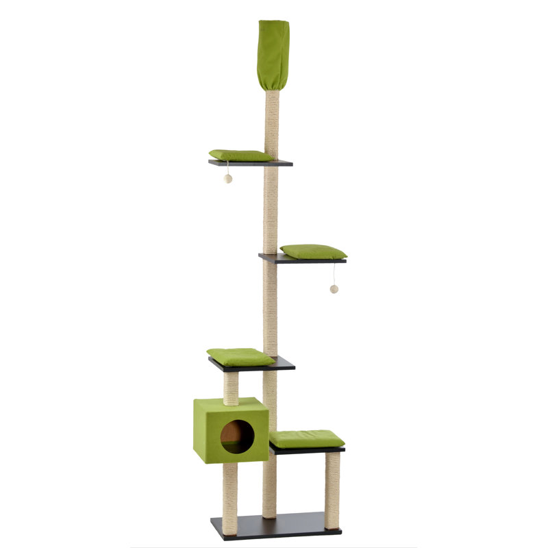 Gael 260cm H Cat Tree, Anthracite/Green