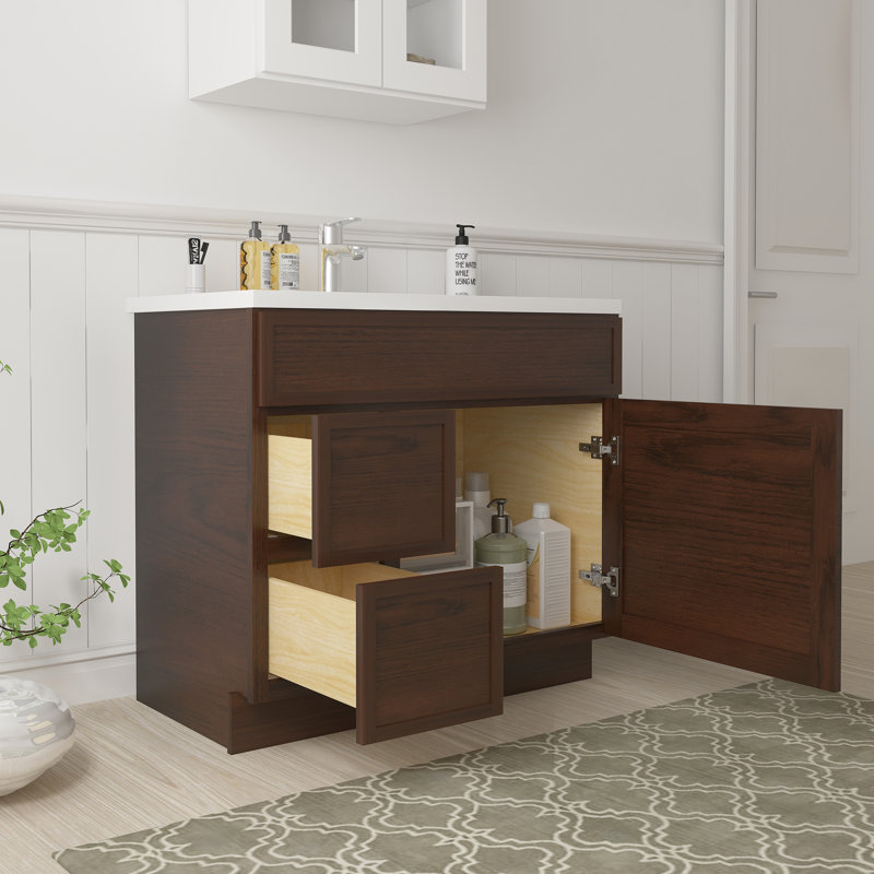 36'' Single Bathroom Vanity Base Only, Brown