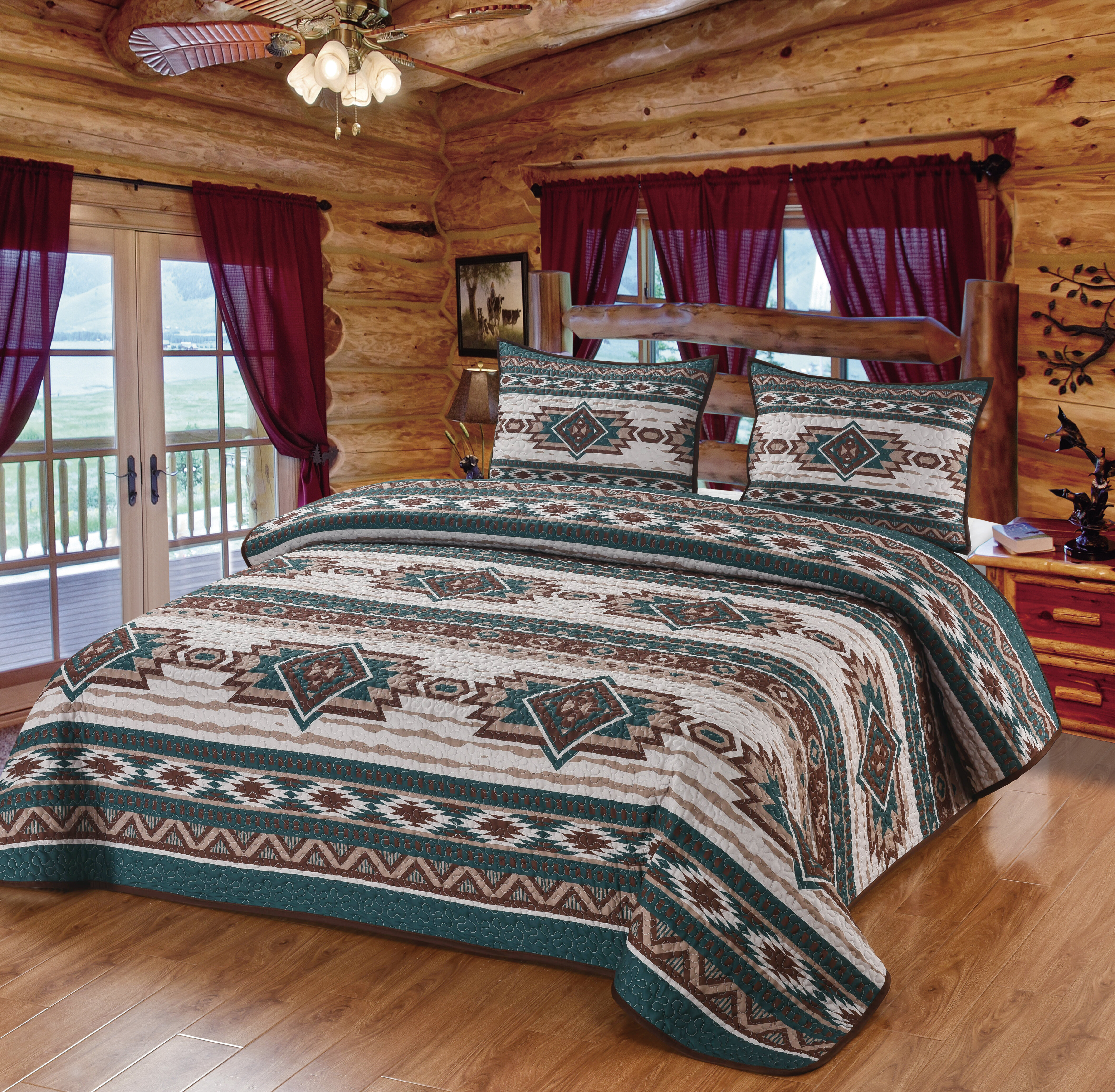 Western Linens Navajo Western Cow 6pc Comforter Set - Queen