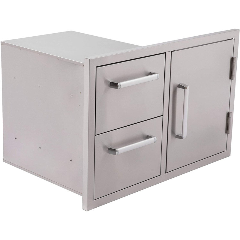Combinaison de porte et de tiroir 33 po en acier inoxydable