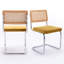 Chaise d'appoint rembourrée avec dossier en rotin et structure en acier Marlow Cantilever H 18,8 po-959553620-959553617
