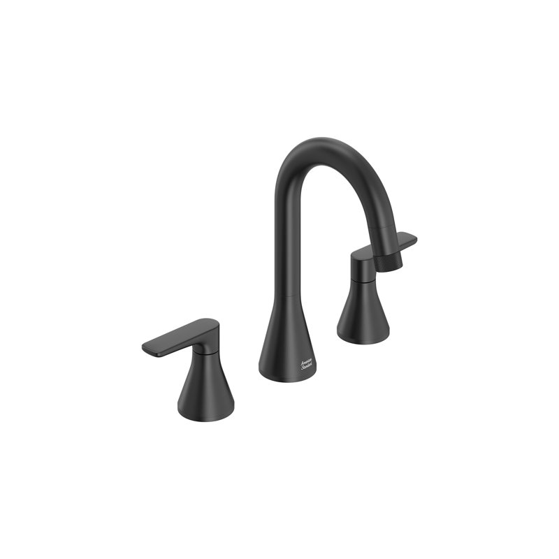 Widespread 2-handle Bathroom Faucet with Drain Assembly, Matte Black