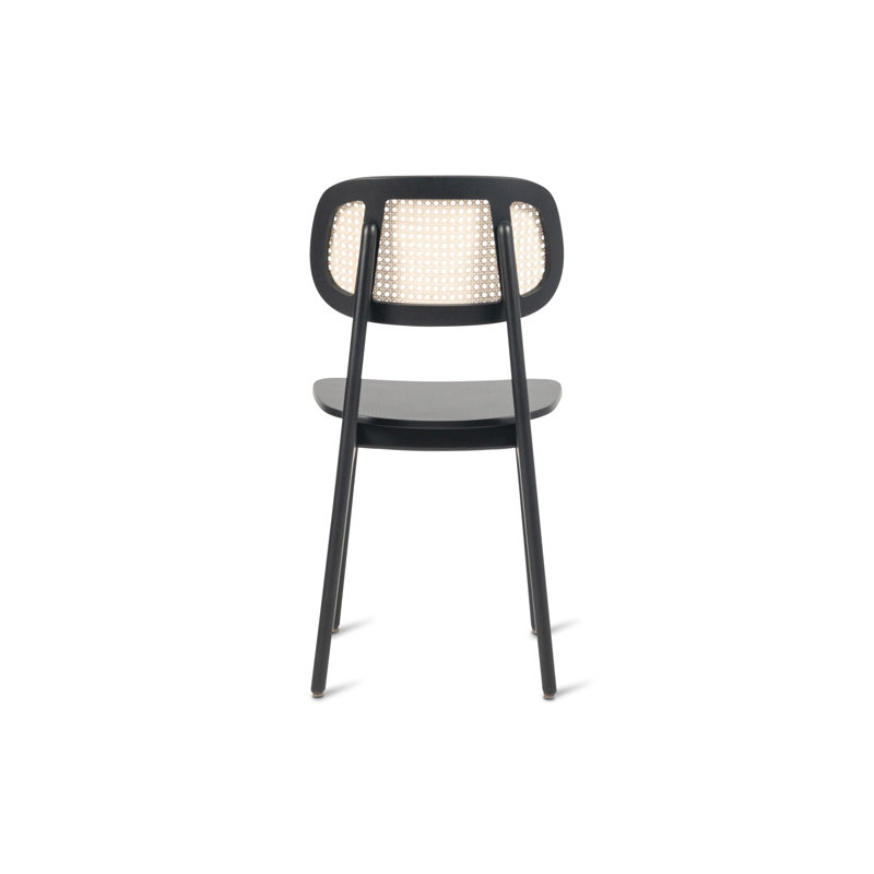 Titus Outdoor Dining Side Chair, Black/Oak