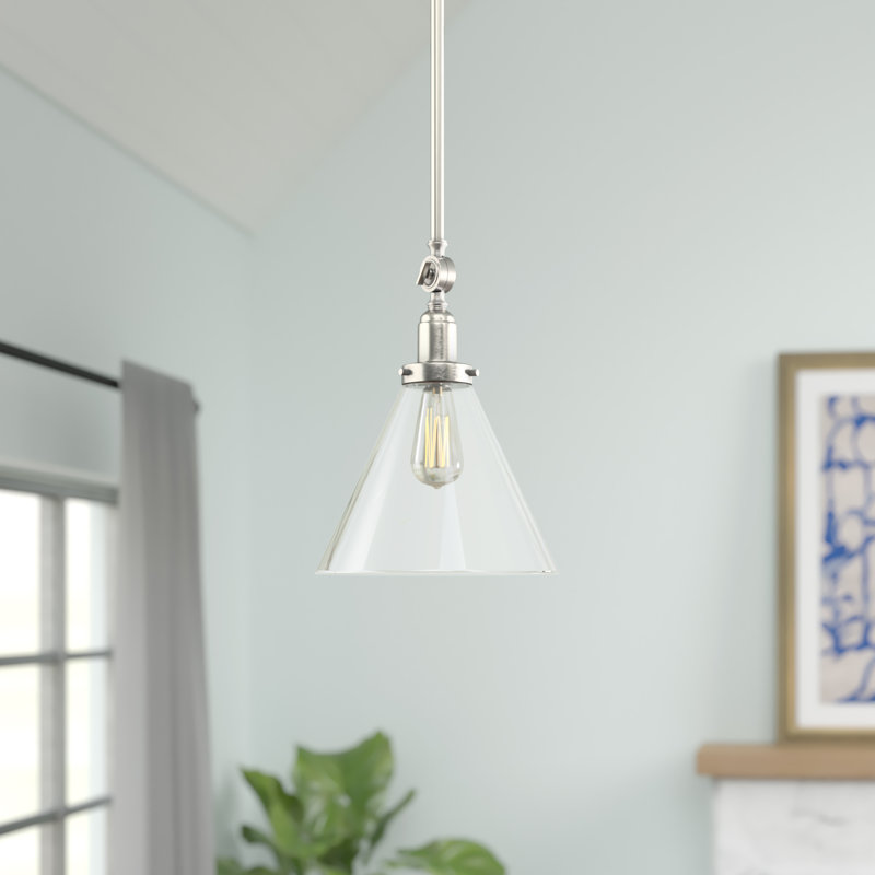Luminaire suspendu 1 lumière Savoy House Drake en nickel poli, Nickel poli