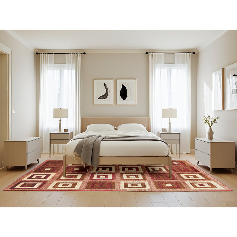Tapis abstrait brun, Rectangle 5 pi x 8 pi