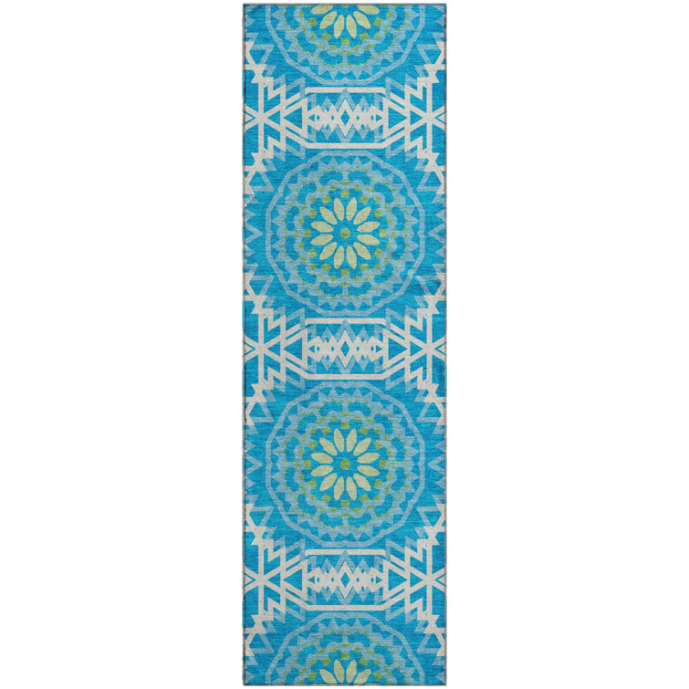 Premium Machine Washable Cerrito Blue Rug
