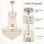 Lustre Empire en cristal Joffrey à 13 lumières et 6 niveaux avec chaîne ajustable