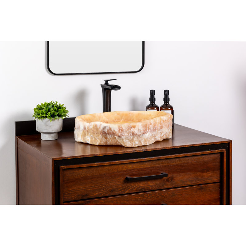 Lavabo vasque en pierre naturelle onyx rustique miel