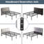 Base de lit plateforme en métal robuste avec grand espace de rangement sous le lit de 16,8 po-270347668