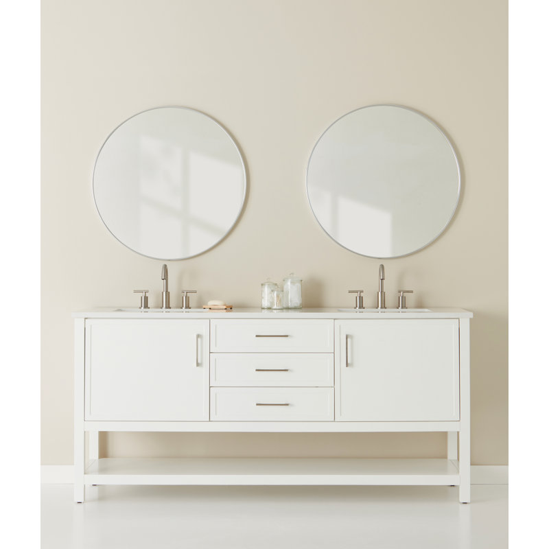 Rowan Metal Circle Mirror Brushed Nickel