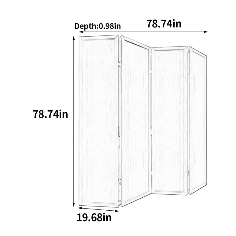 Paravent de style rétro, H 78,74 po x L 78,74 po