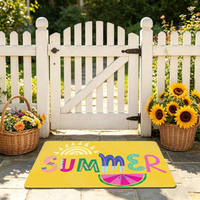 Tapis jaune multicolore 24 po x 36 po Bright Summer