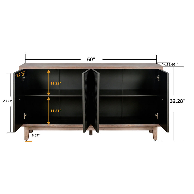 Buffet Mid Century, Noir / brun
