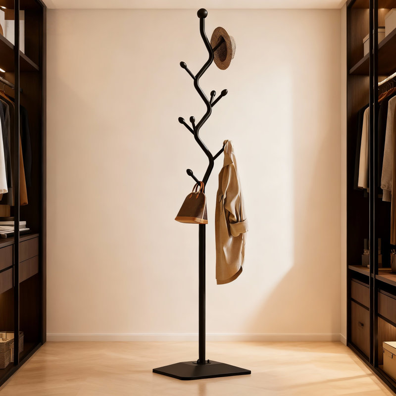 Sturdy Metal Coat rack Tree – Anti-Tip Design with 8 Hooks, Perfect for Home, Dorm, or Office Organization 