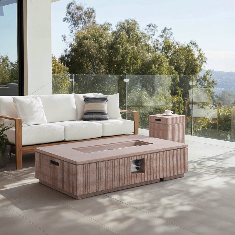 Foyer d'extérieur 48,2 po rectangulaire 50 000 BTU avec support de réservoir  