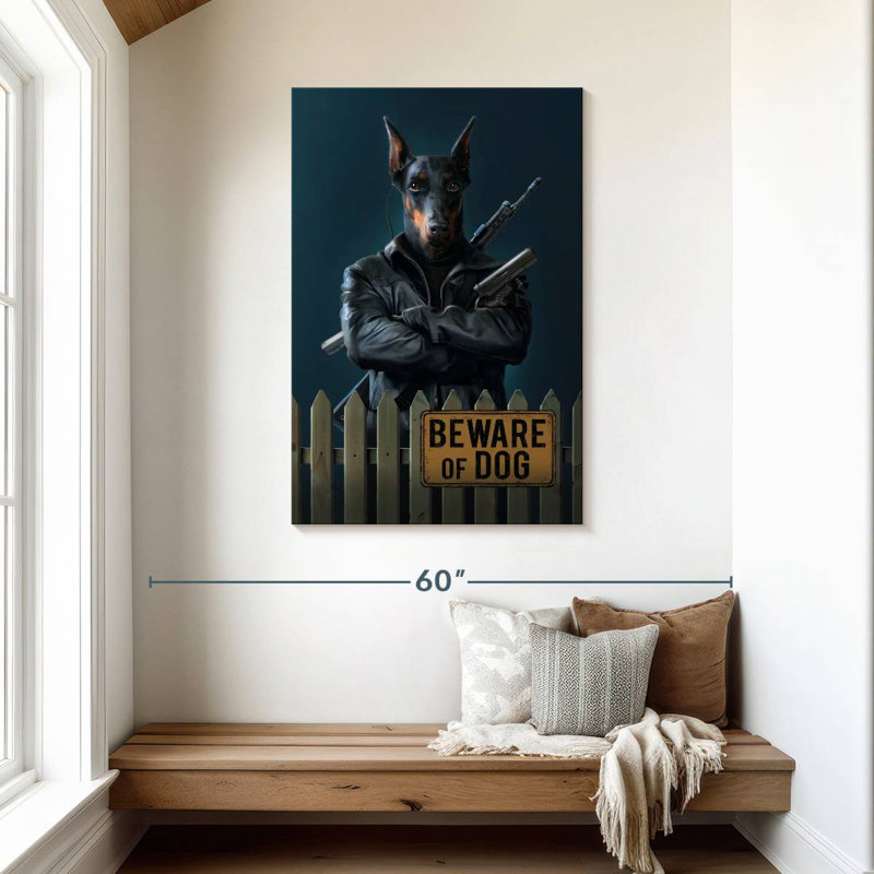 Ketti Beware Of Dog, H 45 po x l 30 po
