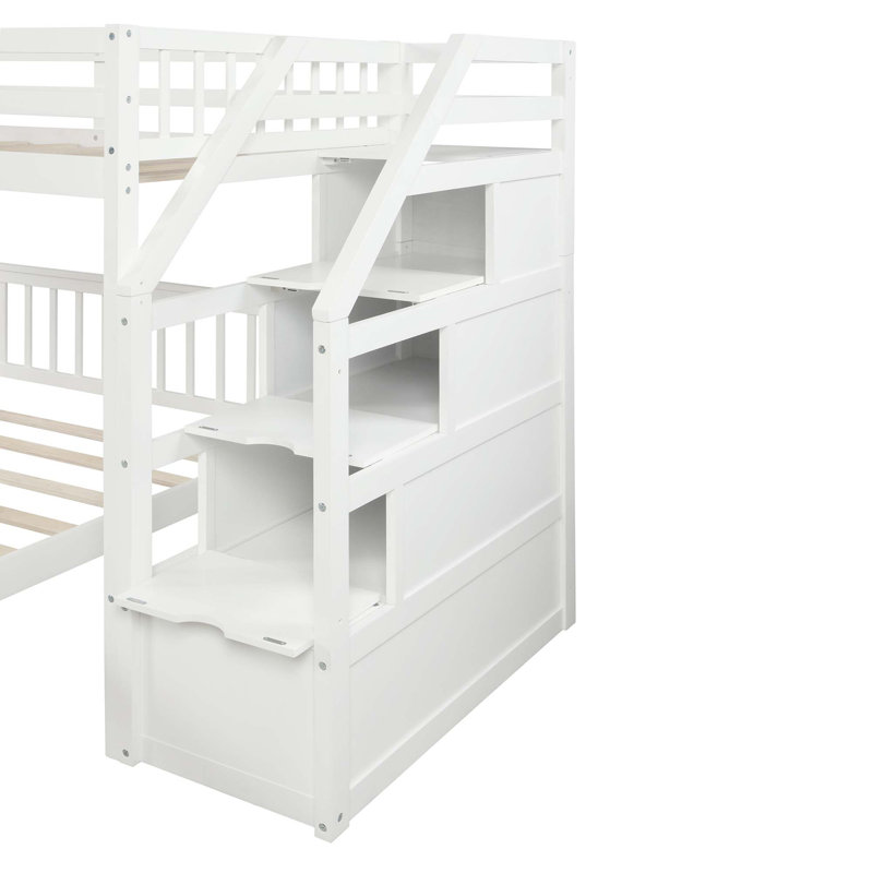 Lit mezzanine avec escalier, Blanc