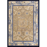 Soft Cream Color Wool Pile Mid 19th Century Antique Chinese Ningxia Rug